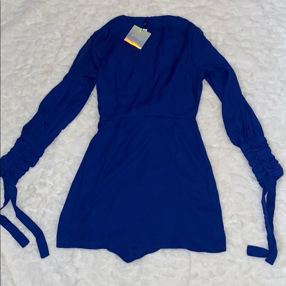 Missguided - Royal blue sleeve wrap dress - Picture 3 of 4